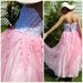 Vintage Wedding Dress white rosettes pink steampunk upcycled 80s lace wedding gown hand dyed by vastly vintage on etsy