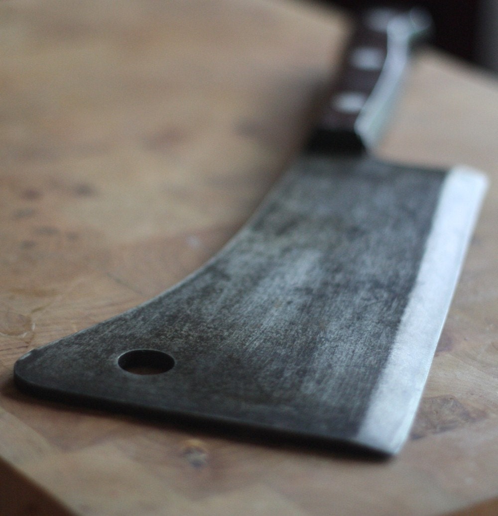 Antique Vintage Industrial Butcher Meat Cleaver Commercial Knife