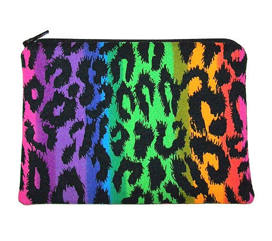 Rainbow Animal Print Zipper Pouch