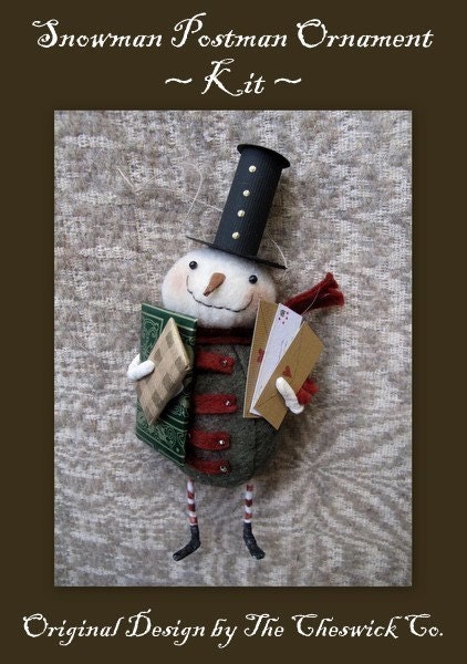 Snowman Postman Ornament KIT by cheswickcompany