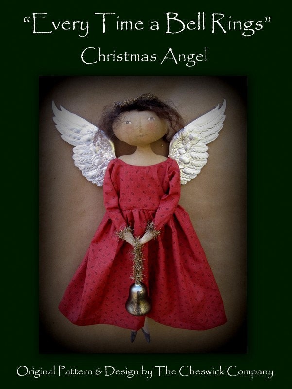 Every Time a Bell Rings Christmas Angel PRINTED PATTERN by cheswickcompany