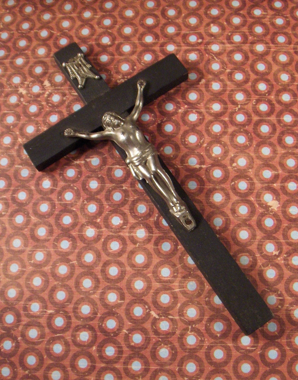 Vintage Crucifix Cross Religiious Large Wood Religious