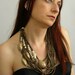 Necklace ethnic african multistrand coconut shells silver tribal statement bold organic natural