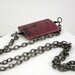 Necklace chain gemstone rhodonite unisex bold modern minimalist statement lightweight aluminium bronze tone free shipping