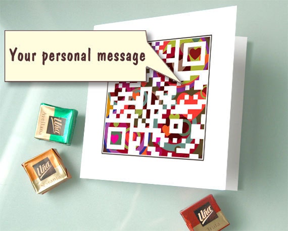 Personalized Stationery in Any Language - Father's Day, Graduation, May Techy Birthday, Anniversary Card - OOAK QR Code Art
