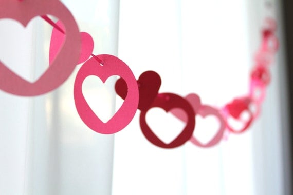 6 Foot - Lovely Hearts Garland - available in your choice of colors - Party Banner Garland perfect for Parties, Bridal or Baby Showers
