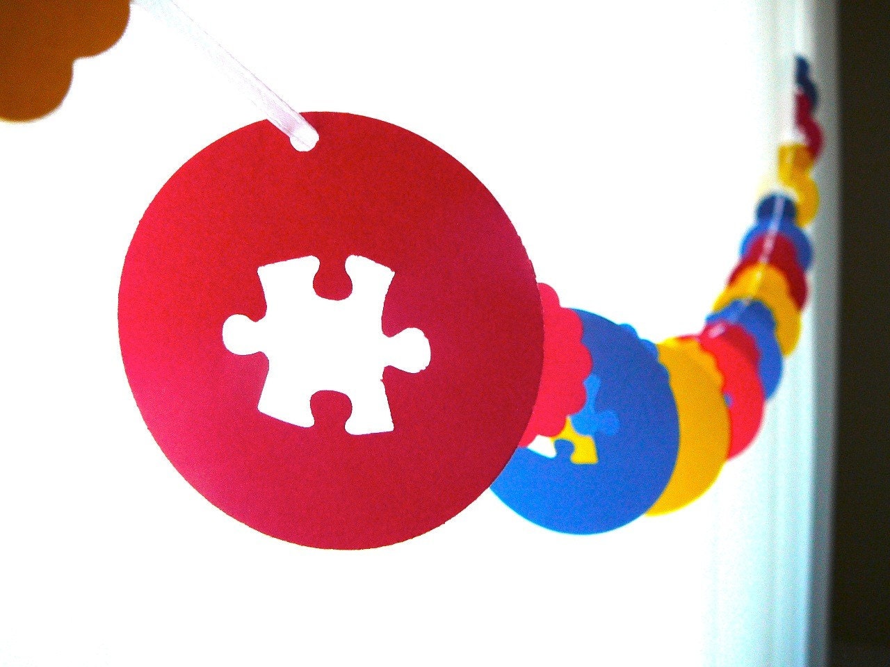 6 Foot - Puzzle Piece Garland - available in your choice of colors  -  Party Banner Garland perfect for Parties, Bridal or Baby Showers