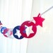 6 Foot - Star Spangled Red White and Blue Banner Garland -  Party Banner Garland perfect for Parties, Bridal or Baby Showers