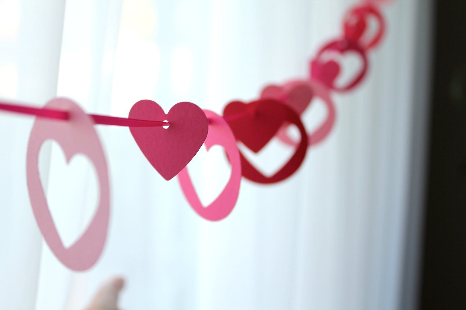 6 Foot - Lovely Hearts Garland - available in your choice of colors - Party Banner Garland perfect for Parties, Bridal or Baby Showers
