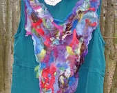 NUNO SILK BUTTERFLY Dress free size Xs to Medium nuno silk felting and butterfly appliques hippie boho