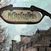Paris Metro Sign - Vintage Paris Photography - Metropolitain - Textured Bokeh Art - Aqua Blue - Chic Home Decor