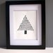 Modern Christmas Tree Decor POSTER - Linocut 8x10 on white paper