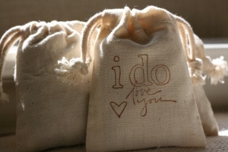 muslin gift bag I DOx10  muslin wedding favor bags, gift favor bags