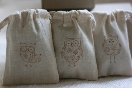 musin gift bags GroOvY OwLsx 24 favor bags, party favor, soap bag, candy bag, muslin wedding favor bag