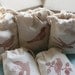 muslin gift bag FancY FeAthErs x 10, muslin wedding favor bag, party favor bags for soaps and candles