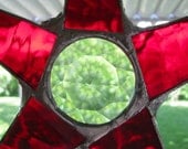 Ruby Red Dipper Stained Glass Star