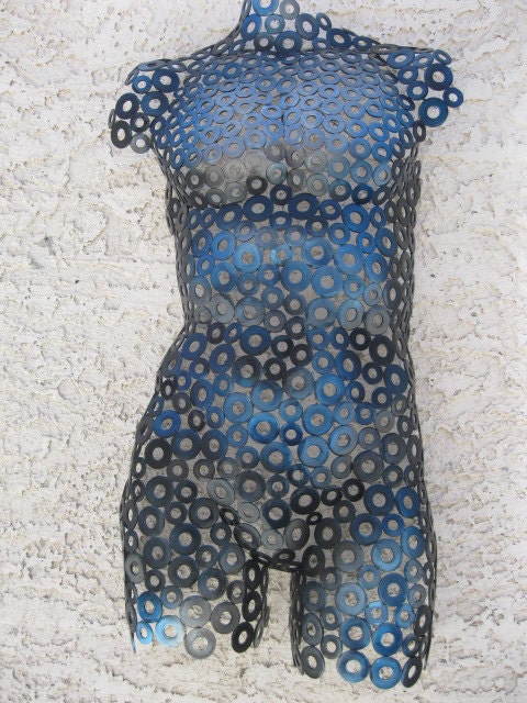 Abstract Metal Wall art sculpture Male Torso Nude by Holly Lentz