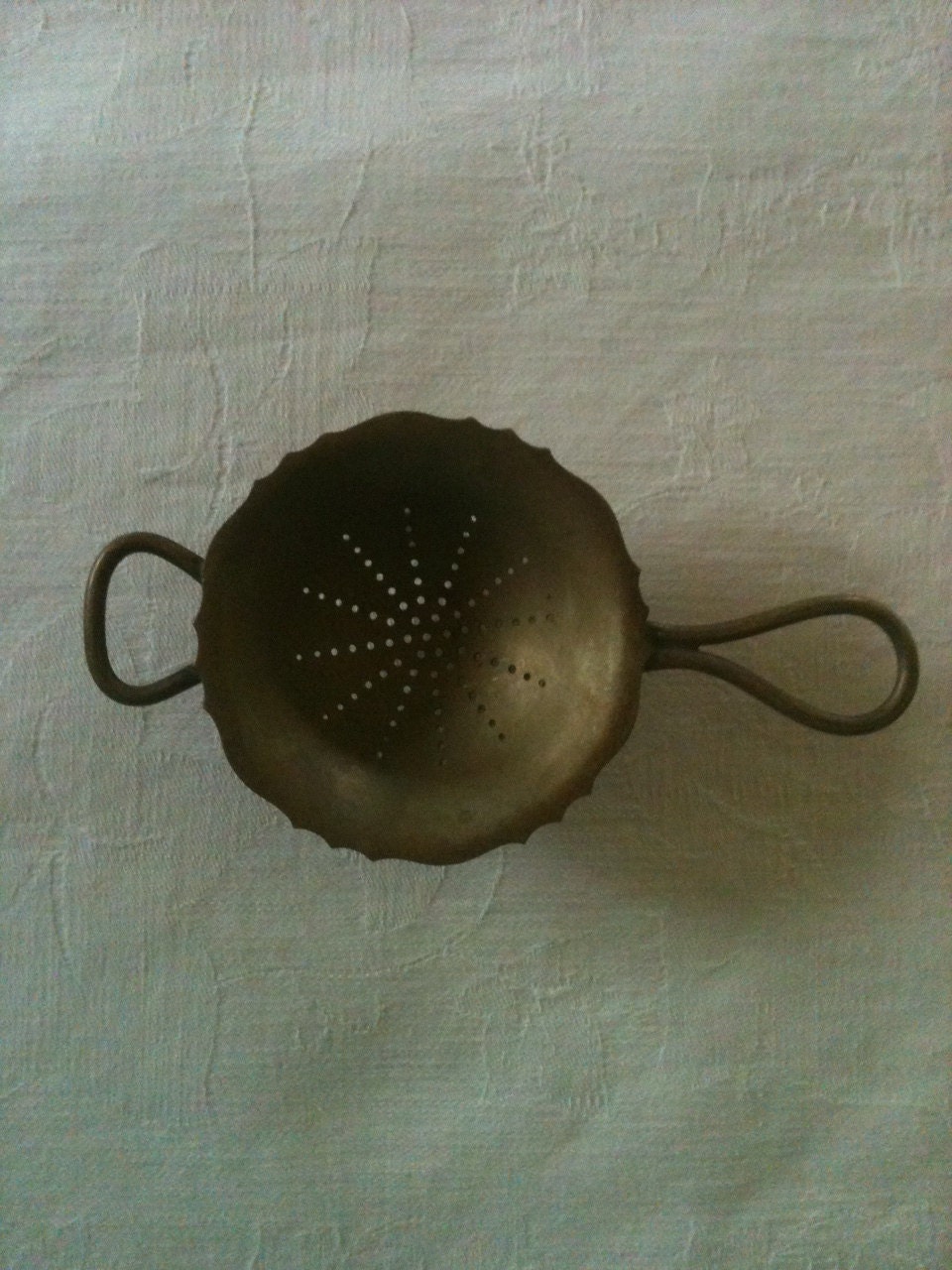 Reserved for Kseniya Tea Strainer Footed Brass Made In England Metal SALE