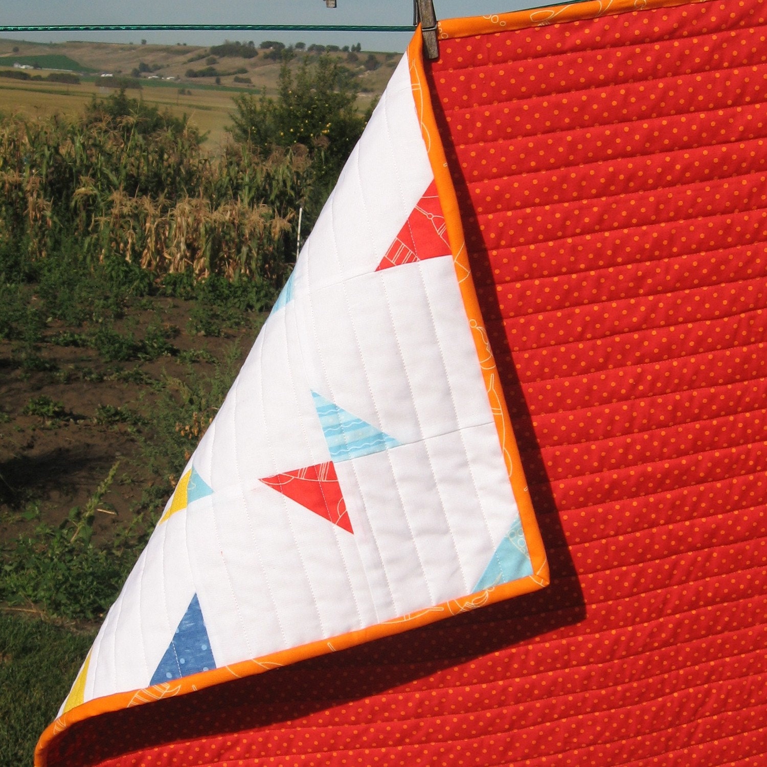 PDF PATTERN, Confetti Crib Baby Geometric Triangle Quilt or Wall Hanging