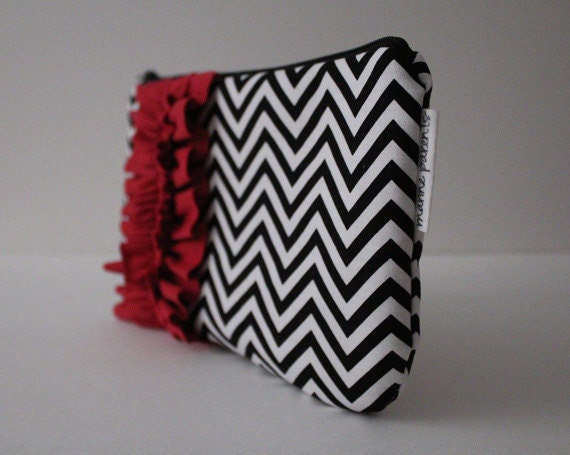 ruffled clutch -- classic chevron
