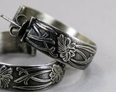 Sterling Silver Floral Hoops