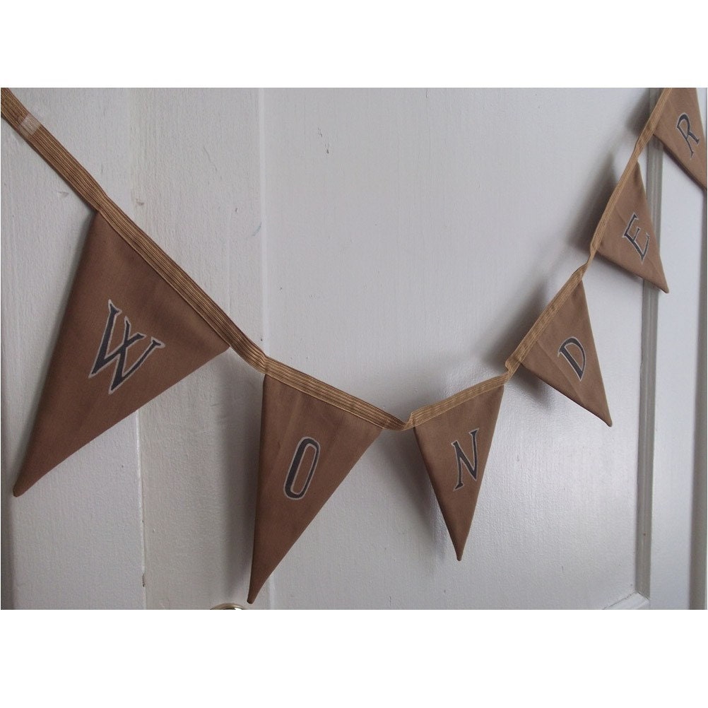 Reduced Price - Wonder Handpainted Cotton Pennant Garland