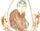 Old Woman Note Card