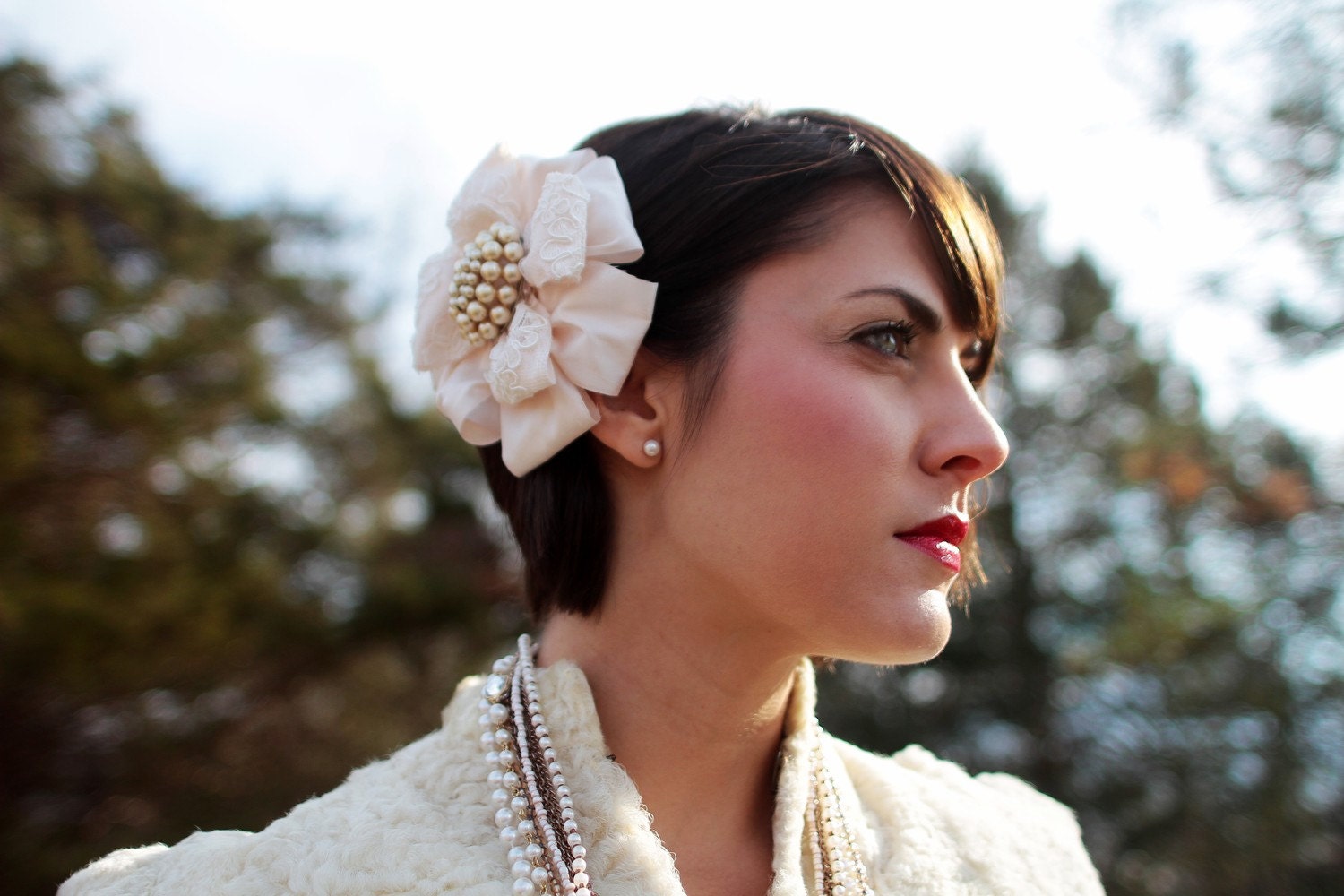 The CORA - vintage bridal head piece