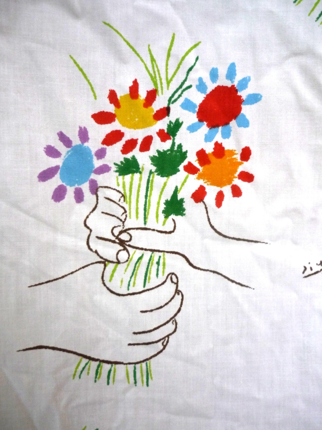 Vintage Picasso Hands with Bouquet Double by LocalHoneyCrafts