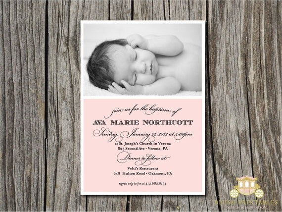 Baby Baptism Christening - Modern Photo Invitation - 5x7 Printable DIY JPEG - Baby Boy, Baby Girl, Baptism Il_570xn