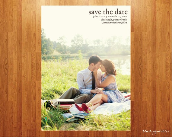 Photo Save the Date Cards - Announcements - Wedding Engagement - 5x7 Il_570xn