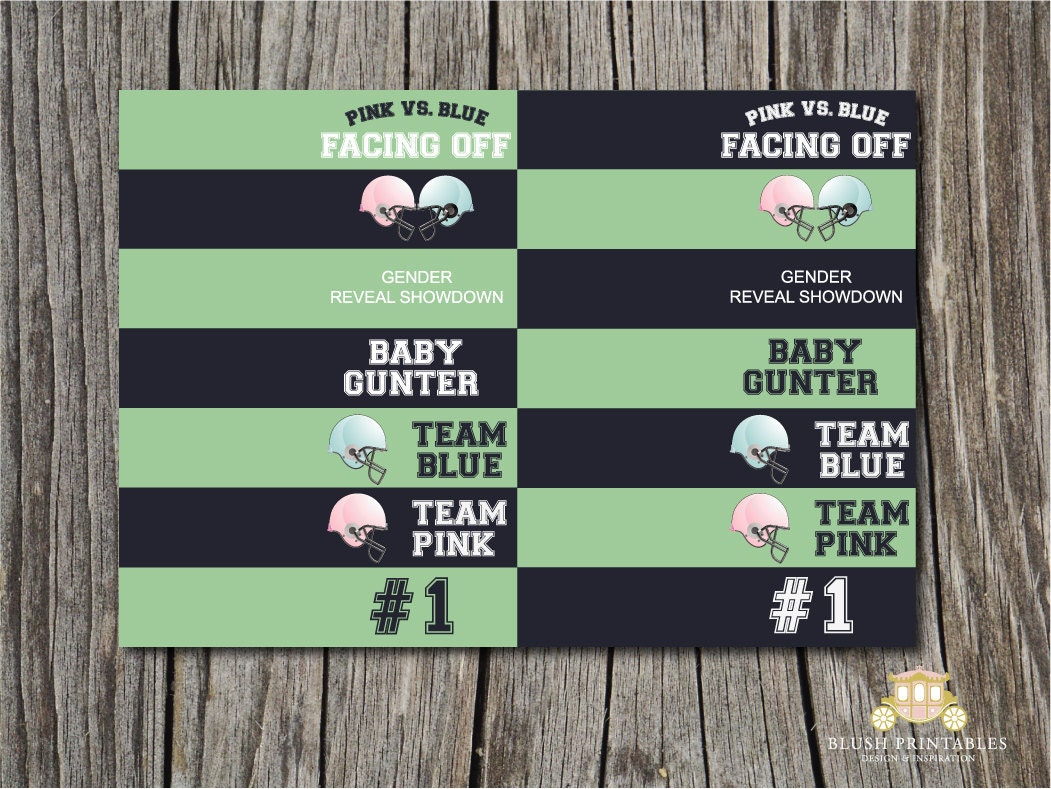 Printable Personalized Gender Reveal Party Invitation - Baby Shower  - Gender Reveal Party - Football Ticket