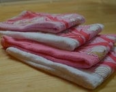 Set of 4 Burp Cloths in Amy Butler Pink Blossom fabric