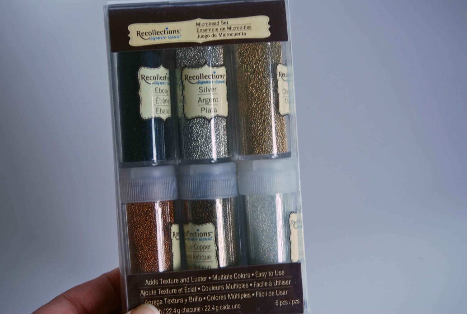 Recollections Microbead Set -- Luxury Metallics -- Ebony Silver Copper Champagne Clear Antique Copper