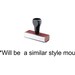 Custom Personalized Return Address Stamp featuring and fun & whimisical font - 20335 - mounted with handle 2 1/2 x 1
