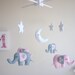 Dreamtime Baby Elephants - Pink and Grey Felt Baby Mobile