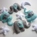 Dreamtime Baby Elephants - Baby Blue and Grey Felt Baby Mobile