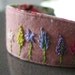 Garden 01 embroidered Organic Hairband Headband felt OOAK 12M - teen/adult ready to ship pink blue purple yellow white