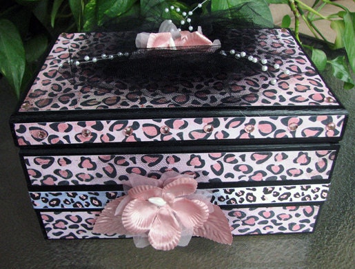 Fabulous Pink Leopard Print Upcycled Jewelry Box - Completely Divalicious