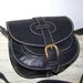 Black Leather Messenger Bag Purse Goldmann mini