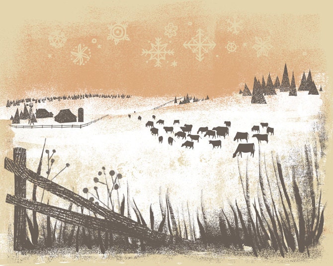 Winter Screen Print, Call it a Night