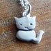 Cat necklace pendant in sterling silver Halloween jewelry