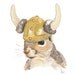 Original Squirrel Watercolor Painting - Viking Helmet, Viking Squirrel, Animal Art