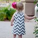 Girls Chevron Halter Dress with Pink Ruffle size 12 months to 4