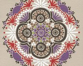 Archival Print of Linen Mandala Painting - Affordable Reproduction of an Intricate Hand Painted Design