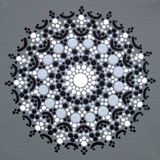Large Print of Grayscale Mandala
