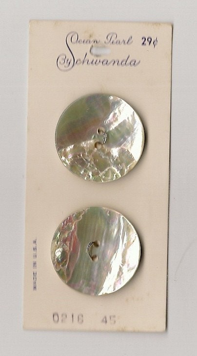 Vintage Schwanda Ocean Pearl Buttons on Card
