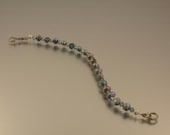 Peacock Freshwater Pearl and Montana Blue Crystal Bracelet