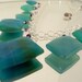 50% OFF - Faceted Turquoise Blue Chalcedony Rectangular Drops Necklace