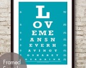 Love Means Not Having To Share Your Drink  (Eye Chart) 11x14 Print (Featured in Oceanic Waves) Buy 3 Get One Free